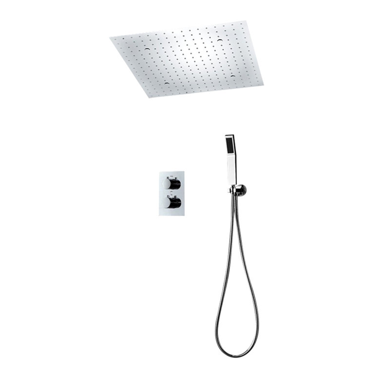 FontanaShowers Valencia Rainfall/Mist Thermostatic LED Volume Control Complete Shower System
